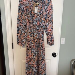 Vero Moda Multicolor Floral Long Sleeve Dress